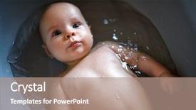  Presentation with baby - Amazing PPT theme having water animation - evening bathing baby backdrop and a coral colored foreground