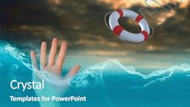  Presentation with spread - Beautiful PPT layouts featuring water animation - hand with fingers spread backdrop and a teal colored foreground