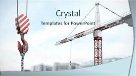  Presentation with animation - Cool new presentation design with water animation - studio shoot of a crane backdrop and a sky blue colored foreground