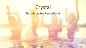  Presentation with teen girls - Presentation theme enhanced with water at the beach background and a cream colored foreground