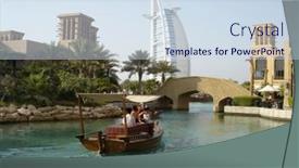  Presentation with dubai - Cool new slides with water-attraction-in-dubai backdrop and a sky blue colored foreground