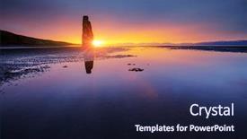  Presentation with tide - PPT theme enhanced with water background - magic dark sand background and a navy blue colored foreground