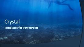  Presentation with water woman swimming underwater - Theme with water background for underwater theme background and a ocean colored foreground