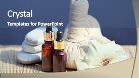  Presentation with water treatment - Audience pleasing presentation consisting of water balance - beautiful composition of spa treatment backdrop and a ocean colored foreground