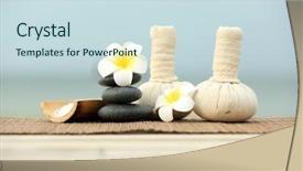  Presentation with kit relax - Colorful theme enhanced with water balance - relax set outdoors backdrop and a  colored foreground