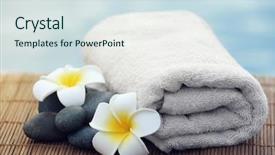  Presentation with relaxing - Amazing slide set having water balance - set of relaxing things backdrop and a sky blue colored foreground