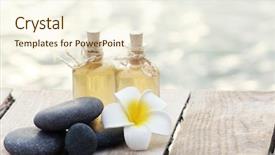  Presentation with balance - Audience pleasing theme consisting of water balance - set of relaxing things backdrop and a cream colored foreground