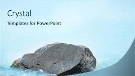  Presentation with seashore - PPT theme consisting of water balance - stones on seashore background and a cool aqua colored foreground
