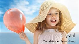  Presentation with water life - Slide set with water balloons - beautiful child enjoying life background and a  colored foreground