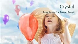  Presentation with water life - Presentation design featuring water balloons - beautiful child enjoying life background and a sky blue colored foreground