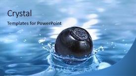  Presentation with blueberry - Slide deck consisting of water balls - blueberry falling in a refreshing background and a light blue colored foreground
