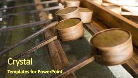  Presentation with water bamboo - PPT layouts enhanced with trad - water bamboo ladle in japanese background and a tawny brown colored foreground
