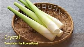  Presentation with water bamboo - Theme having water-bamboo-shoot-wild-rice background and a tawny brown colored foreground