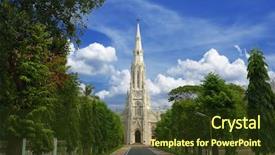  Presentation with baptism - Cool new PPT theme with water baptism - beautiful interior of loyola cathedral backdrop and a tawny brown colored foreground