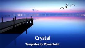  Presentation with blue night - Presentation having water birds - blue night at sea background and a navy blue colored foreground