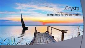  Presentation with sea water - Theme having water birds - one day in the blue background and a light blue colored foreground