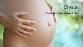  Presentation with pregnant animated - Presentation theme having water birth - beautiful pregnant belly background and a soft green colored foreground