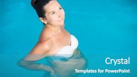  Presentation with swimming pool - Colorful slide set enhanced with water birth - beautiful pregnant woman in swimming backdrop and a teal colored foreground