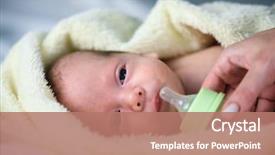  Presentation with baby bottle - Amazing slide set having water birth - newborn baby boy with plastik backdrop and a coral colored foreground