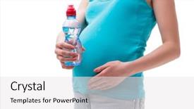  Presentation with pregnant woman in hospital - Beautiful slide deck featuring water birth - pregnant woman isolated on white backdrop and a white colored foreground