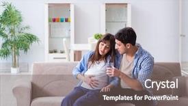  Presentation with water birth - Presentation design consisting of water birth - pregnant woman with husband background and a gray colored foreground