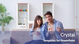  Presentation with water birth - Beautiful theme featuring water birth - pregnant woman with husband backdrop and a  colored foreground