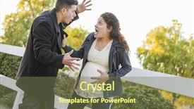  Presentation with water birth - Slide deck featuring water birth - stunned and excited pregnant woman background and a tawny brown colored foreground