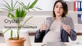  Presentation with pregnant - Theme enhanced with water birth - young pregnant employee working background and a  colored foreground