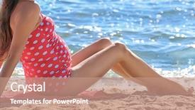  Presentation with water birth - Audience pleasing PPT layouts consisting of water birth - young pregnant woman in red backdrop and a coral colored foreground