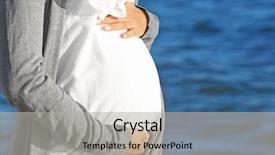  Presentation with pregnant woman - Amazing slide deck having water birth - young pregnant woman on sea backdrop and a light gray colored foreground