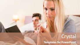  Presentation with water birth - Beautiful PPT layouts featuring water birth - young worried woman sitting backdrop and a coral colored foreground