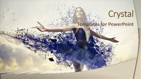  Presentation with ballerina - Presentation enhanced with water blob - ballerina with a blue dress background and a sky blue colored foreground