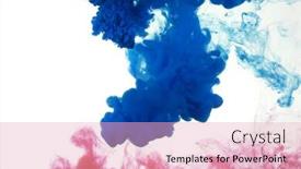  Presentation with ink - Theme having water blue and red ink against a white background background and a lemonade colored foreground