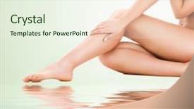  Presentation with healthy - Colorful PPT theme enhanced with water body - picture of healthy naked woman backdrop and a  colored foreground
