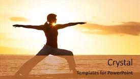  Presentation with woman body - Theme consisting of water body - silhouette of a beautiful yoga background and a red colored foreground