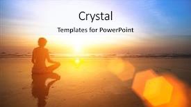  Presentation with sea water - Audience pleasing presentation design consisting of water body - yoga woman sitting on sea backdrop and a light blue colored foreground