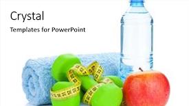  Presentation with health detox infused water - Audience pleasing presentation theme consisting of water bottle fitness and health backdrop and a white colored foreground