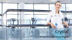  Presentation with water bottle - Beautiful presentation featuring water bottle in fitness club backdrop and a  colored foreground