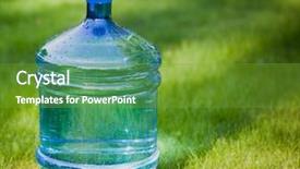  Presentation with water dispenser - Slide deck with water bottle on green lawn background and a tawny brown colored foreground