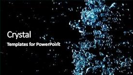  Presentation with water splash on black - Theme with water bubbles isolated on black background and a black colored foreground