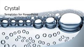  Presentation with water - Slide set consisting of water bubbles isolated on white background and a white colored foreground