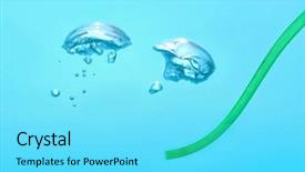  Presentation with underwater - Presentation theme consisting of water buble - two bubbles from the tube background and a cyan colored foreground