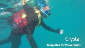  Presentation with scuba diving - Amazing slides having water buble - underwater scuba diving selfie backdrop and a  colored foreground