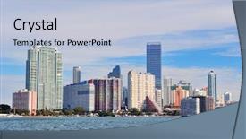  Presentation with miami - Slide set enhanced with old wooden boat near river bank background and a tawny brown colored foreground