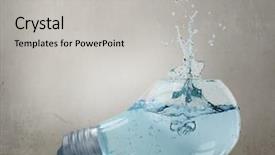  Presentation with global warming - PPT theme consisting of water bulb - global warming concept background and a light gray colored foreground