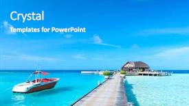  Presentation with maldives - Slides with water bungalows at maldives background and a gray colored foreground