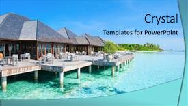  Presentation with maldives - Audience pleasing theme consisting of water bungalows at maldives backdrop and a light blue colored foreground