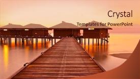  Presentation with maldives - Colorful PPT theme enhanced with water bungalows on maldives island backdrop and a coral colored foreground
