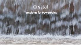  Presentation with water park - Colorful PPT theme enhanced with water cascade in water fountain backdrop and a gray colored foreground