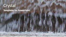  Presentation with water fountain - Beautiful presentation theme featuring water cascade in water fountain backdrop and a gray colored foreground